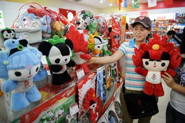 奥运临近特许商品北京热卖 福娃一个都不能少